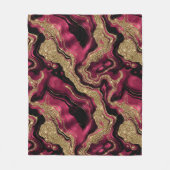 Elegantes Red and Gold Glitzer Agate Pattern Fleecedecke (Vorderseite)