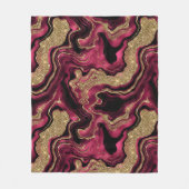 Elegantes Red and Gold Glitzer Agate Pattern Fleecedecke (Vorderseite)