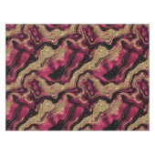 Elegantes Red and Gold Glitzer Agate Pattern Tischdecke (Vorderseite (Horizontal))