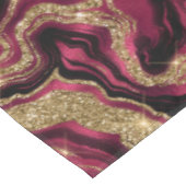 Elegantes Red and Gold Glitzer Agate Pattern Tischdecke (Schrägansicht)
