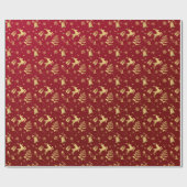 Elegantes Red and Gold Luxury Weihnachtsgeschenk Geschenkpapier (Flach)