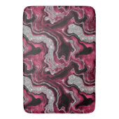 Elegantes Red and Silver Glitzer Agate Pattern Badematte (Vorderseite Vertikal)