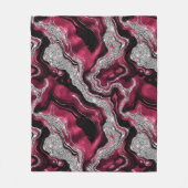 Elegantes Red and Silver Glitzer Agate Pattern Fleecedecke (Vorderseite)