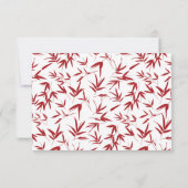 Elegantes Red Bamboo & Double Happiness Chinesisch RSVP Karte (Rückseite)