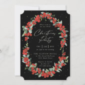 Elegantes Red Berry + Eukalyptus Weihnachtsfest Pa Einladung (Vorderseite)