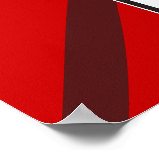 Elegantes Red Black Wedding 15 Table Seating Chart Poster (Ecke)