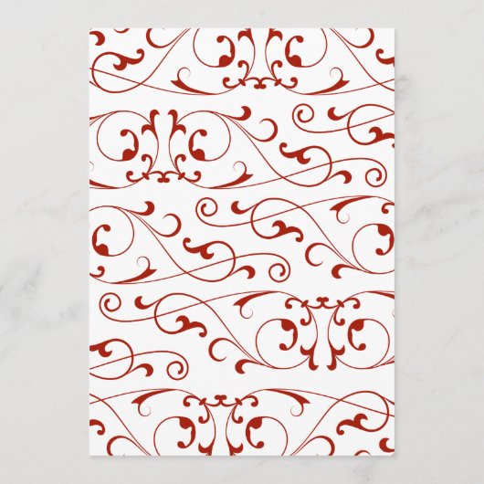 Elegantes Red Blüh Wedding Dinner Menü Menükarte (Rückseite)