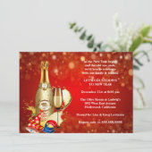 Elegantes Red Bohek Lights Silvester Party Einladung (Stehend Vorderseite)