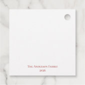 Elegantes Red Bow Christmas Party - Geschenkanhänger (Rückseite)