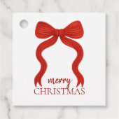 Elegantes Red Bow Christmas Party - Geschenkanhänger (Vorderseite)
