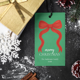 Elegantes Red Bow Christmas Party - Geschenkanhänger