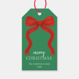 Elegantes Red Bow Christmas Party - Geschenkanhänger