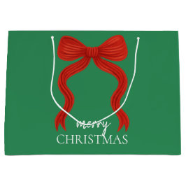 Elegantes Red Bow Christmas Party - Große Geschenktüte