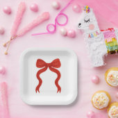 Elegantes Red Bow Christmas Party - Pappteller (Party)