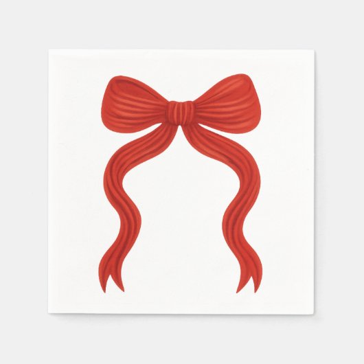 Elegantes Red Bow Christmas Party - Serviette (Vorderseite)