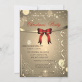 Elegantes Red Bow, Confetti Company Christmas Part Einladung (Vorderseite)