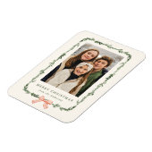 Elegantes Red Bow Greenera Garland Foto Magnet (Linke Seite)