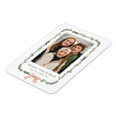 Elegantes Red Bow Greenera Garland Foto Magnet (Linke Seite)