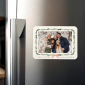 Elegantes Red Bow Greenera Garland Foto Magnet