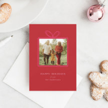 Elegantes Red Bow "Happy Holidays" Weihnachts-Foto