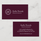 Elegantes Red Brown Script Beruflich Monogram Visitenkarte (Vorne/Hinten)