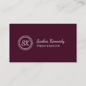 Elegantes Red Brown Script Beruflich Monogram Visitenkarte (Vorderseite)