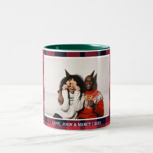 Elegantes Red Buffalo Kariertes WeihnachtskuppelFo Zweifarbige Tasse