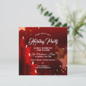 Elegantes Red Candles Weihnachts-Party Einladung (Stehend Vorderseite)