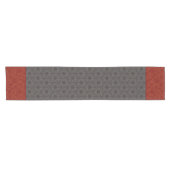 Elegantes Red & Charcoal Damask Star-Muster Kurzer Tischläufer (Horizontal)