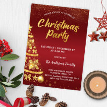 Elegantes Red Christmas Glitzer Tree Gold Party