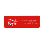 Elegantes Red Christmas Return Address Label (Vorne)