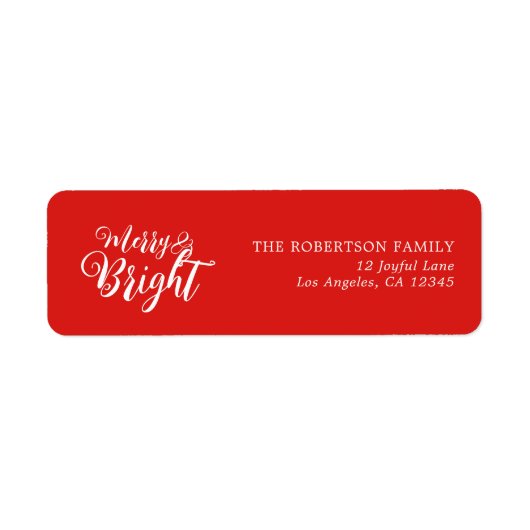 Elegantes Red Christmas Return Address Label (Vorne)