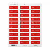 Elegantes Red Christmas Return Address Label (Vorne)