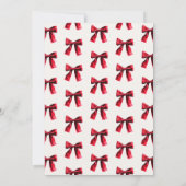Elegantes Red Coquette Bow Weihnachts-Party Einladung (Rückseite)