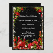 Elegantes Red Eat Drink Sei froh Weihnachten Party Einladung (Vorne/Hinten)