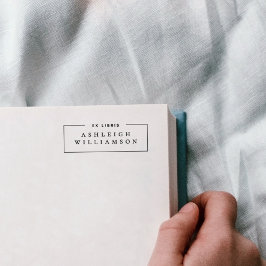 Elegantes Red Ex Libris Individuelle Name Buchzeic Permastempel