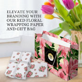 Elegantes Red Floral Muster Business Packaging Geschenkpapier