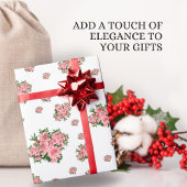 Elegantes Red Floral Muster Business Packaging Geschenkpapier