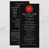 Elegantes Red Gerber Daisy Wedding Program - RackC Programm (Vorne/Hinten)