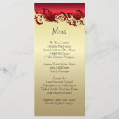Elegantes Red & Gold Florid Wedding Design Menükarte (Vorderseite)