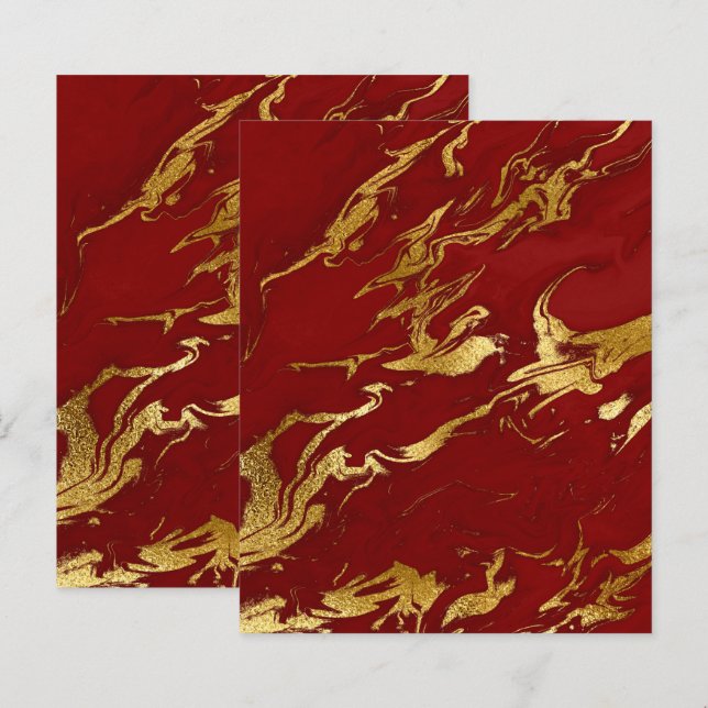 Elegantes Red Gold Imitate Marmorbuch (Vorne/Hinten)