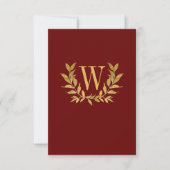 Elegantes Red Gold Leaf Moderne schicke Hochzeit Dankeskarte (Vorderseite)