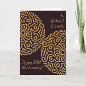 Elegantes Red Gold Mandala Hochzeitstag Karte (Vorderseite)