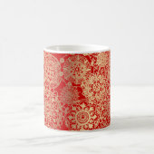 Elegantes Red Gold Mandala Muster Kaffeetasse (Mittel)