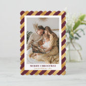 Elegantes Red Gold Modernes Foto Frohe Weihnachten (Stehend Vorderseite)