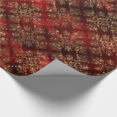 Elegantes Red Gold Muster Weihnachten Geschenkpapier (Ecke)