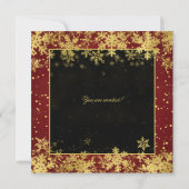 Elegantes Red Gold Weihnachtsfest Party Winter Einladung (Rückseite)