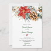 Elegantes Red Green Christmas Brautparty Einladung (Vorderseite)