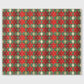 Elegantes Red Green Geometric Star Luxury Pattern Geschenkpapier (Flach)