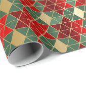 Elegantes Red Green Geometric Star Luxury Pattern Geschenkpapier (Rolleneckpunkt)